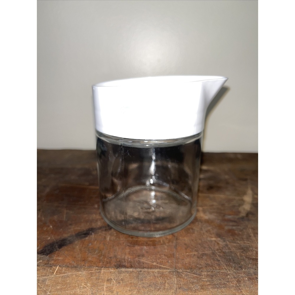 Vintage Gemco Corelle Shadow Iris Creamer Glass Base With Plastic Lid Pour Spout